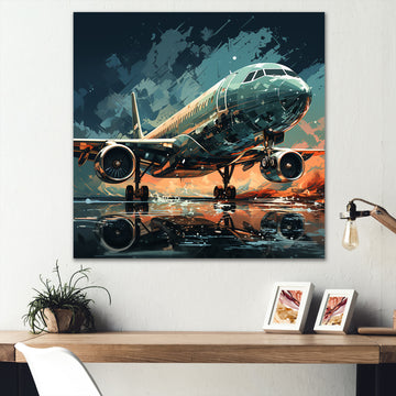 Aircraft S Last Checks Runway - Plane Canvas Wall Art